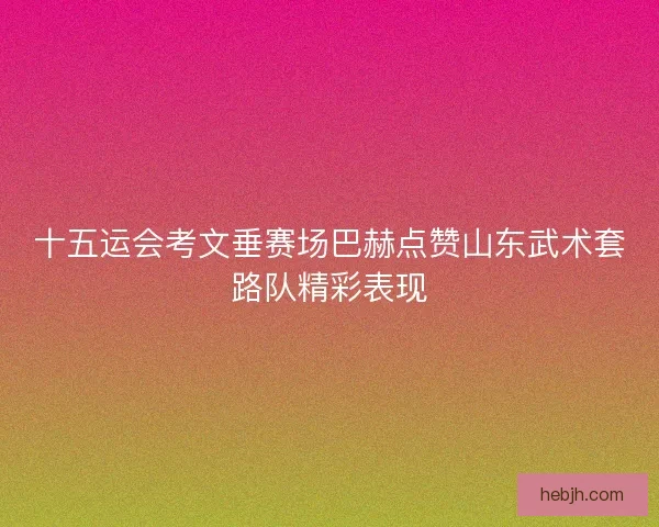 十五运会考文垂赛场巴赫点赞山东武术套路队精彩表现