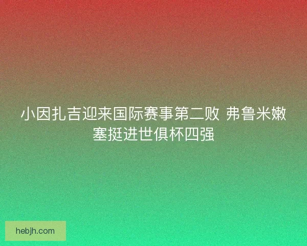 小因扎吉迎来国际赛事第二败 弗鲁米嫩塞挺进世俱杯四强